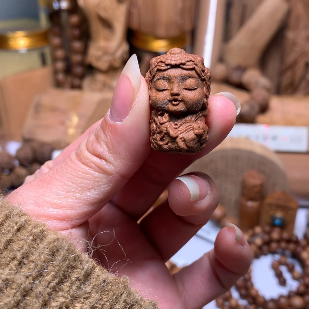 檀香木手串/手链老山檀香度母雕刻件