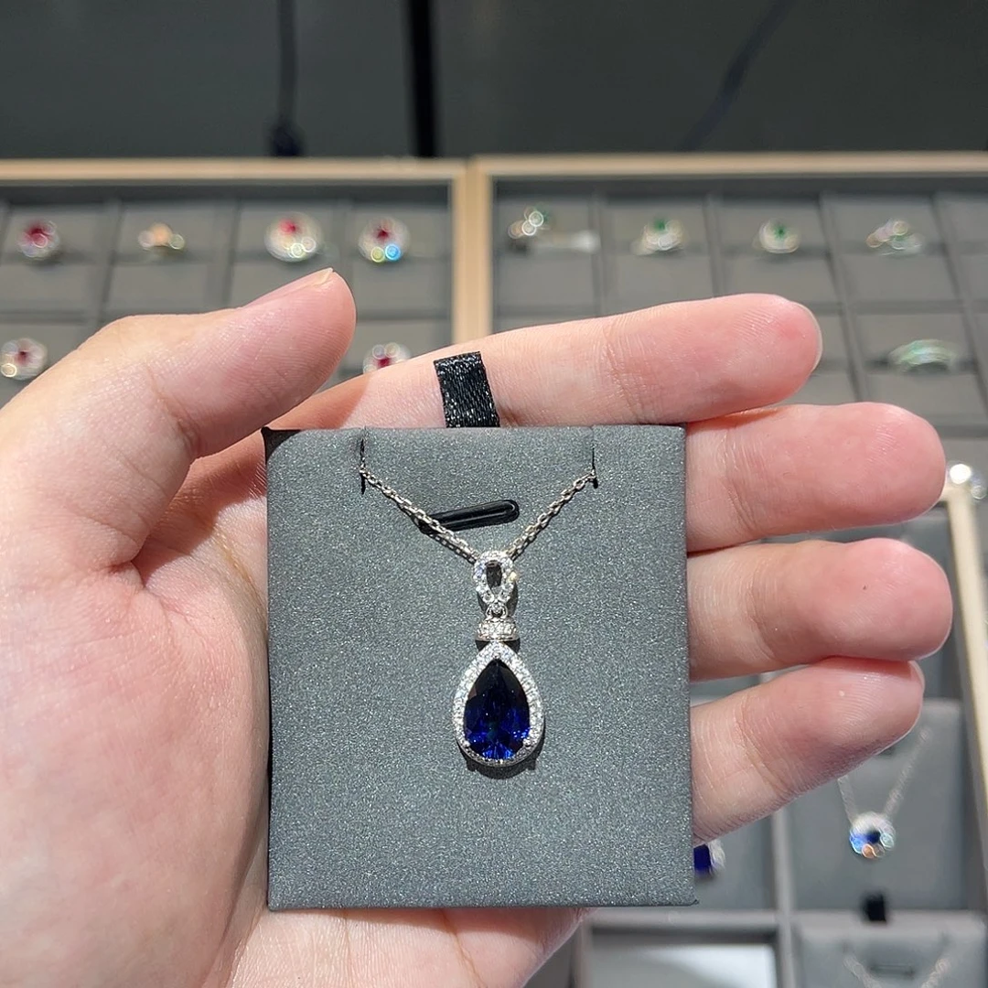 坠链均925银培育宝石时尚精美戒指