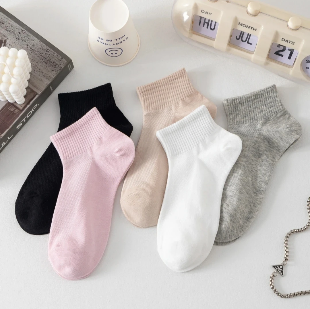 夏季薄款袜子船袜百搭纯色直播链接