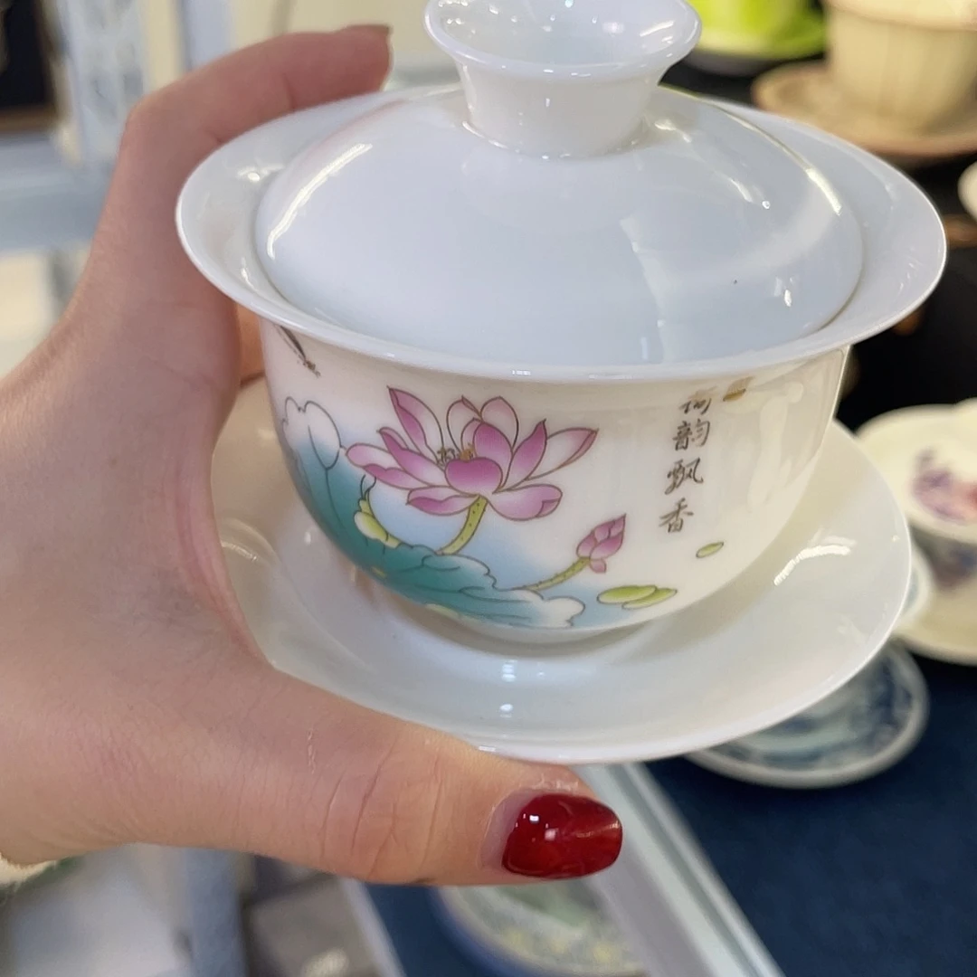 陶景德陶瓷盖碗茶具