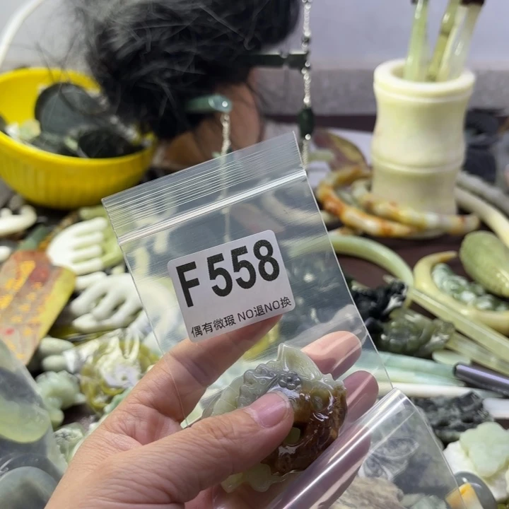 蛇纹石玉发饰合金呆****丶