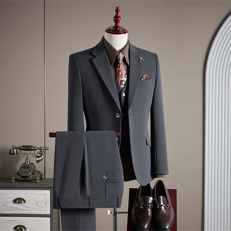【TGH】秋冬季结婚加厚礼服西装高端商务休闲修身男士英伦套装TZ950