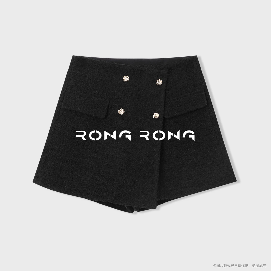 溶溶【比例神器】RONGRONG 精选绵羊毛混纺圈圈呢肌理裙裤25C8796