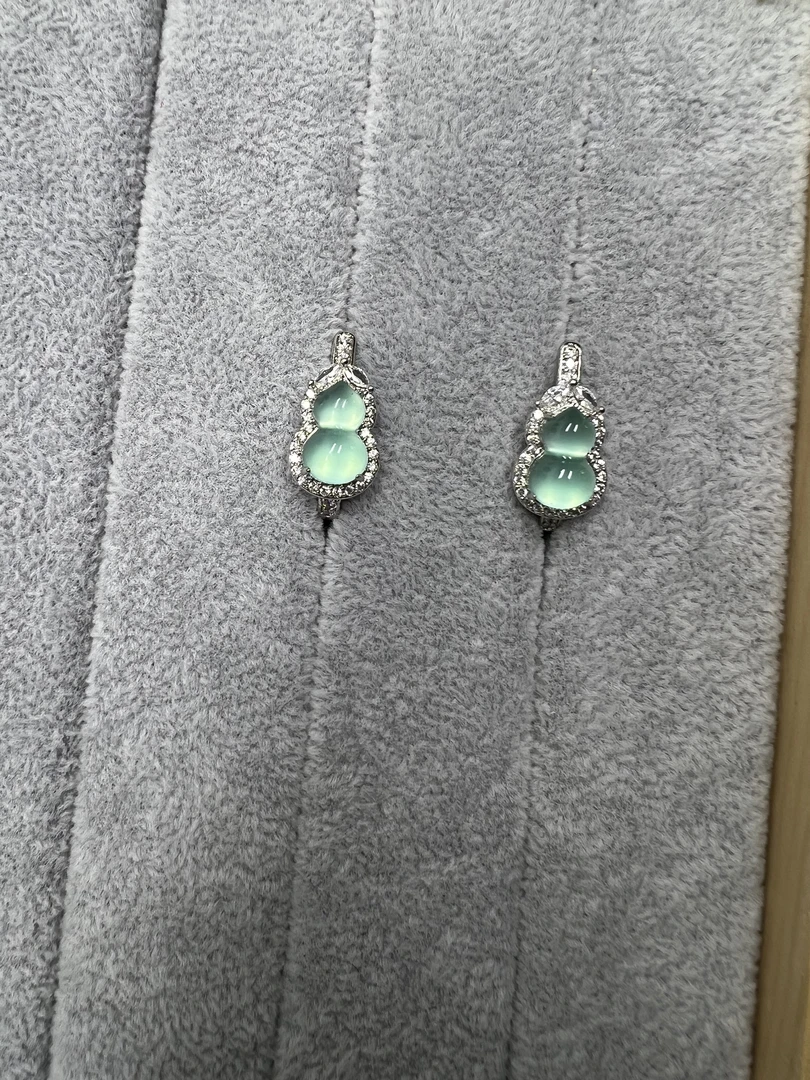 [高货设计款】缅料蓝水葫芦耳饰12-47