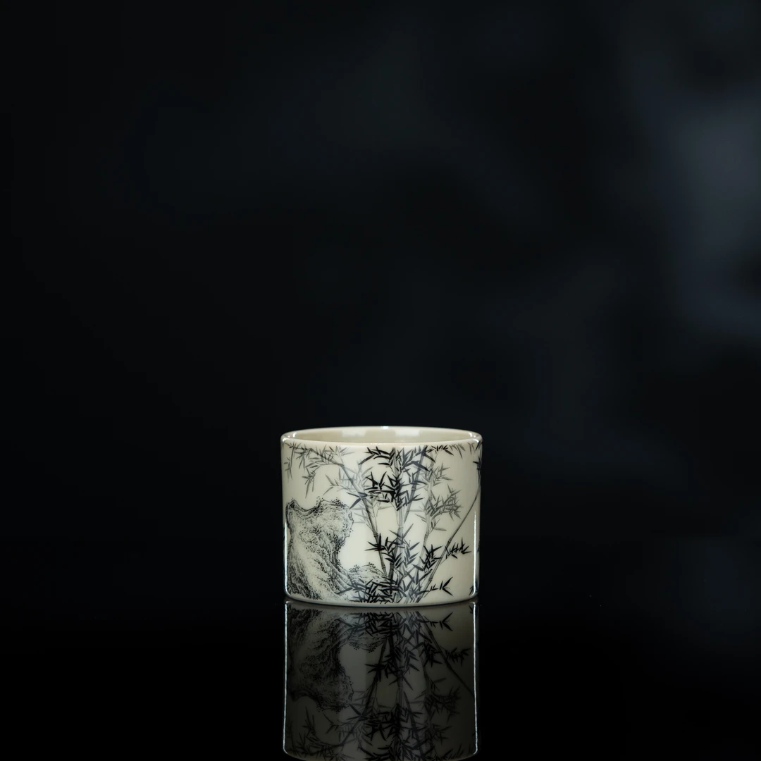 溢珍堂 画境 山竹 马蹄杯 115cc 瓷器茶周边茶具