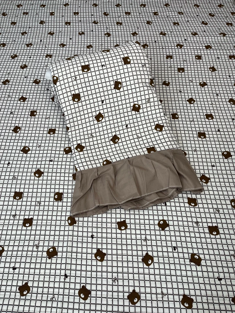 （小熊格子） 双面 三层 夹棉款 防滑 床裙 200*220±5cm