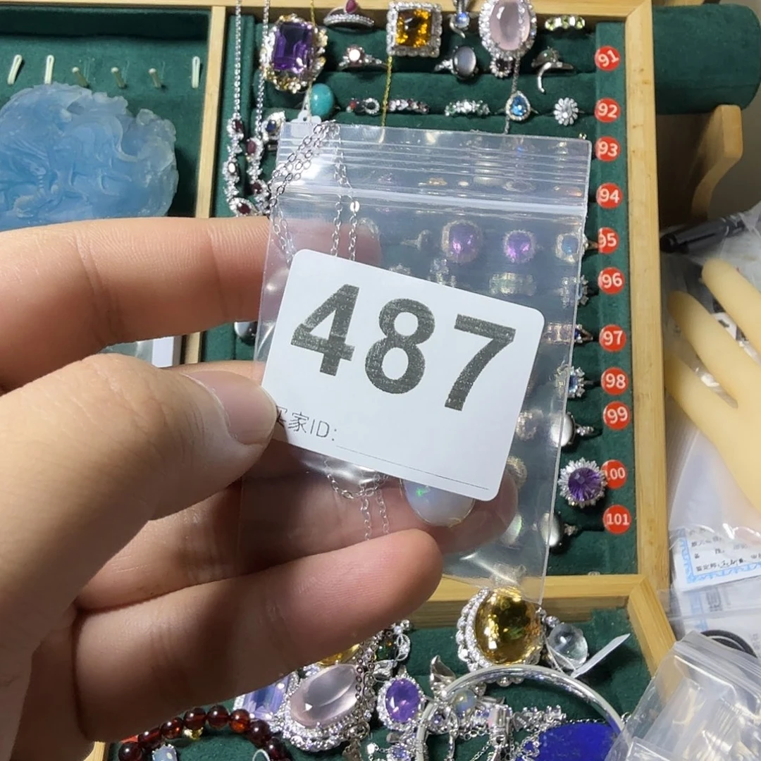 H***H欧泊银S925镶嵌颈饰