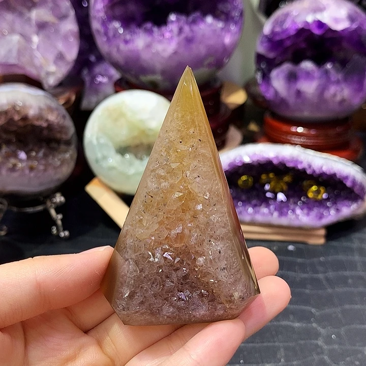 未镶嵌紫晶珠宝半成品