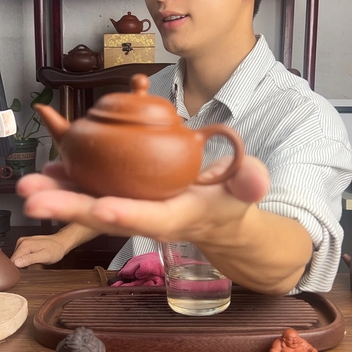 茶壶紫砂原矿生砂老朱泥 水平紫砂壶