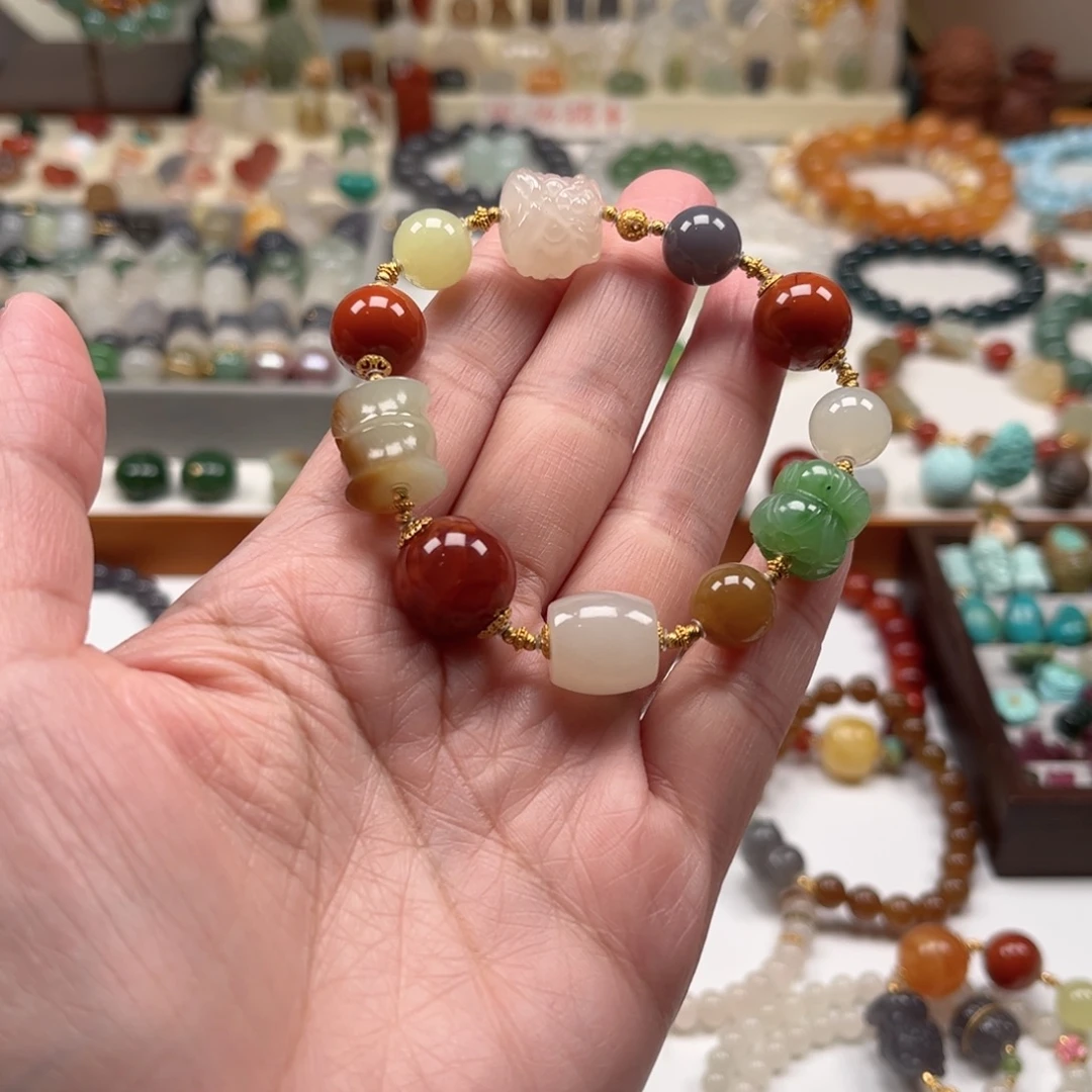 和田玉未镶嵌手链单圈手串