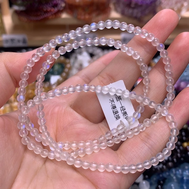 未镶嵌手串水晶3.8蓝月光