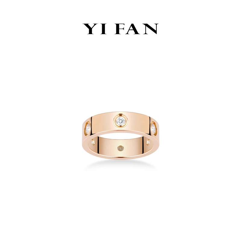 925银合成锆石戒指 10065-玫金色满天星LOVE百搭戒指