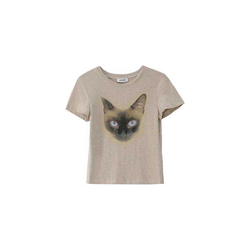 MSKIN⑥南油正版猫咪头短袖T恤