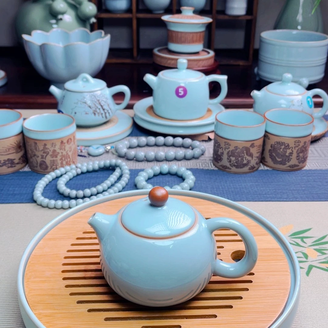 【闪购商品】正宗河南御龍汝瓷厂，茶器摆件，