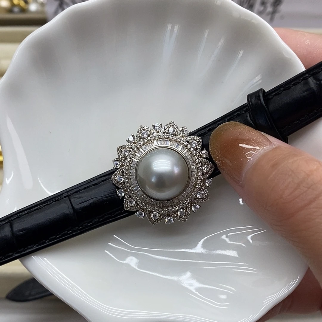 吊坠(不含链)银S925镶嵌海水珍珠