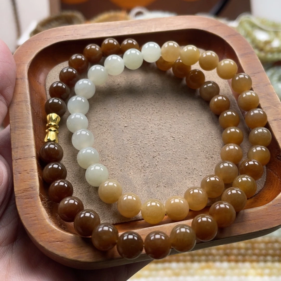 和田玉未镶嵌颈饰珠串8mm