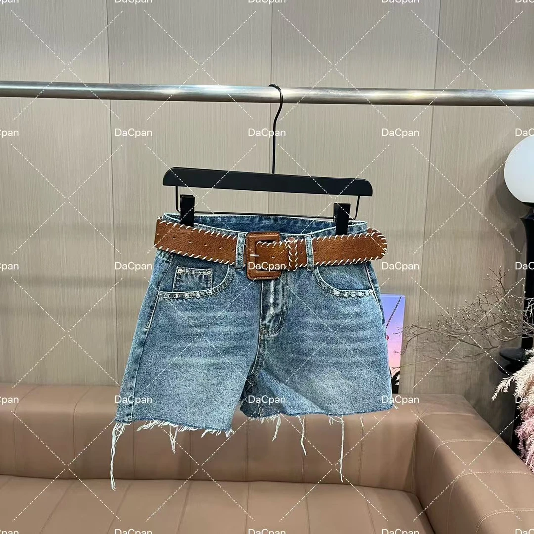 DACPAN- “腿精担当”韩系毛边洗水牛仔短裤  2025/盼·PP 9267