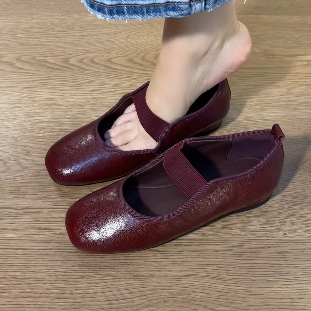 单鞋2025新款法式复古真皮玛丽珍小众设计百搭舒适软底单鞋女款