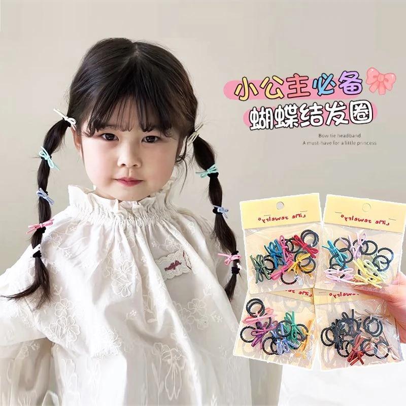 【梦蜜】女童10个装超小号韩国绒蝴蝶结发圈女宝皮筋泡泡辫拇指发绳