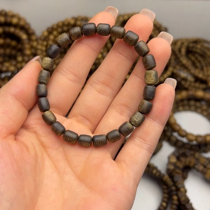 沉香碎屑沉香种植奇楠桶珠单圈