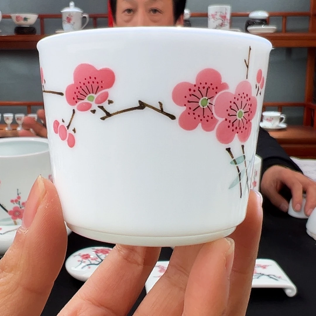 翠竹红梅书卷杯杯