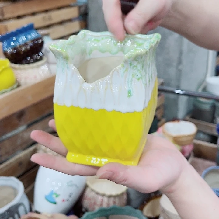 有孔，凑10元包邮陶瓷花盆发货！