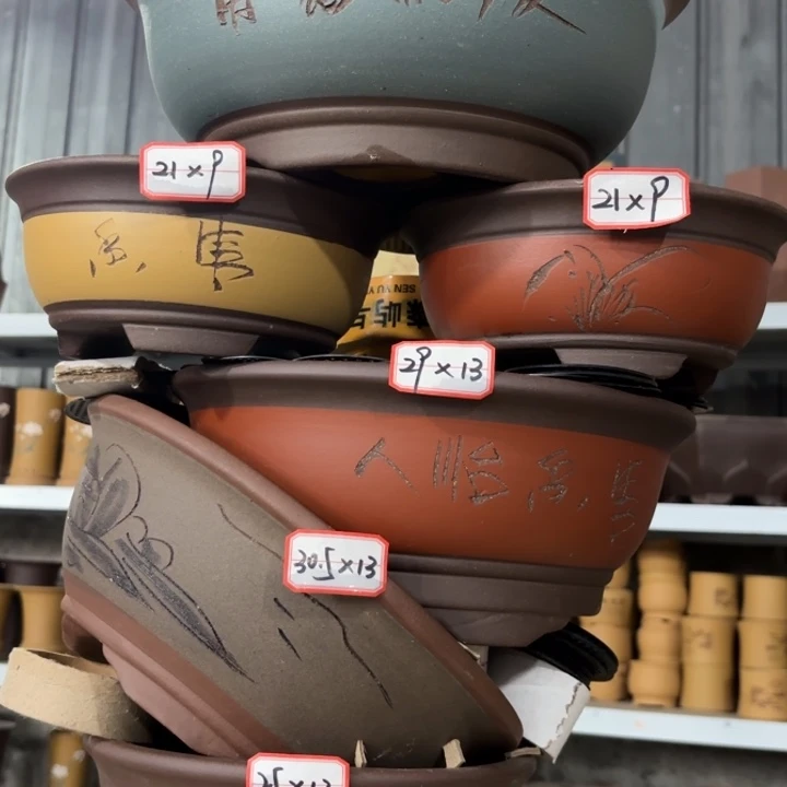 紫砂花盆100-6。