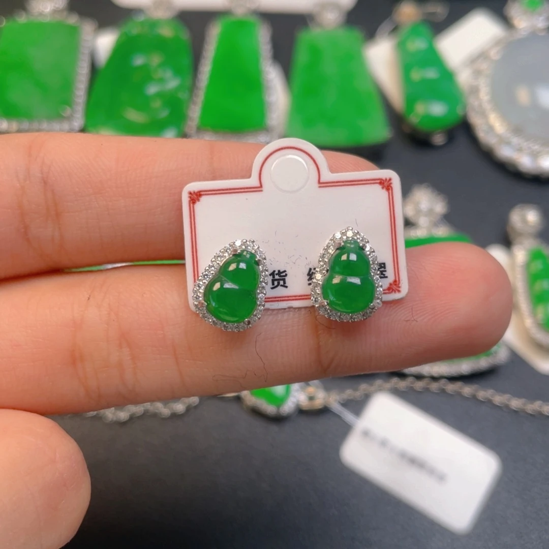 翡翠银S925镶嵌吊坠(不含链)