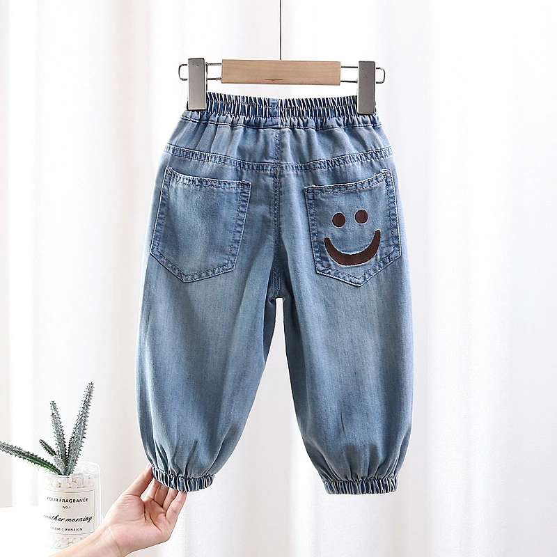 男童春夏季牛仔裤薄款防蚊裤儿童洋气休闲裤女宝宝宽松小童长裤子