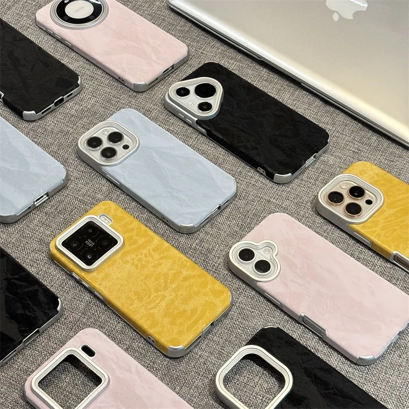 贴皮雪山纹适用华为MATE70PRO手机壳P60纯色荣耀300/NOVA13MAGIC7