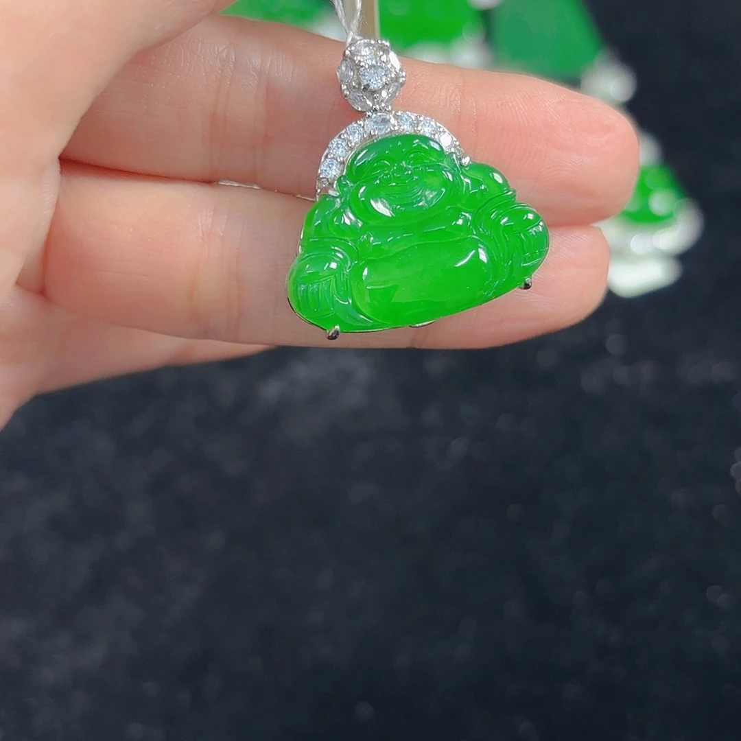 翡翠银S925镶嵌吊坠(不含链)