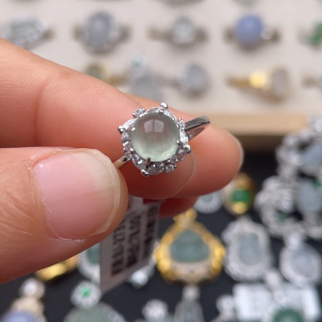 翡翠银S925镶嵌吊坠(不含链)