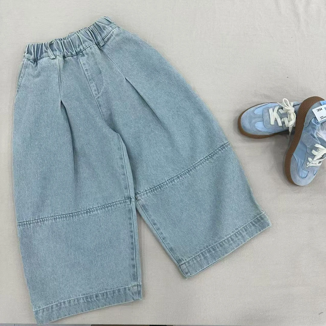 〖姐姐家〗2025春款儿童萌娃穿搭牛仔阔腿萝卜裤 e8638