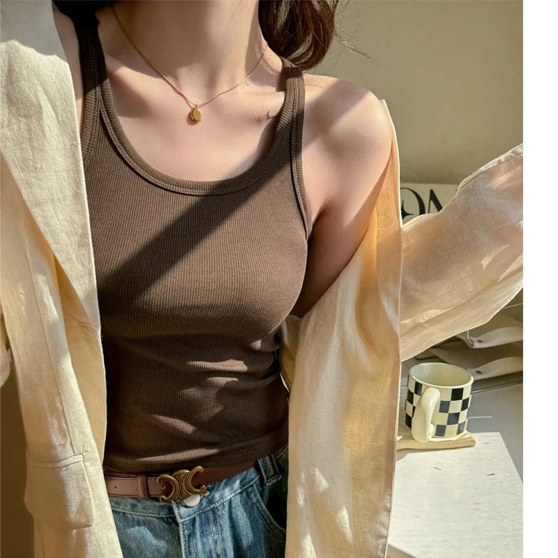 (201-400)修身型背心透气修身小吊带百搭美背打底衫-沐沐服饰