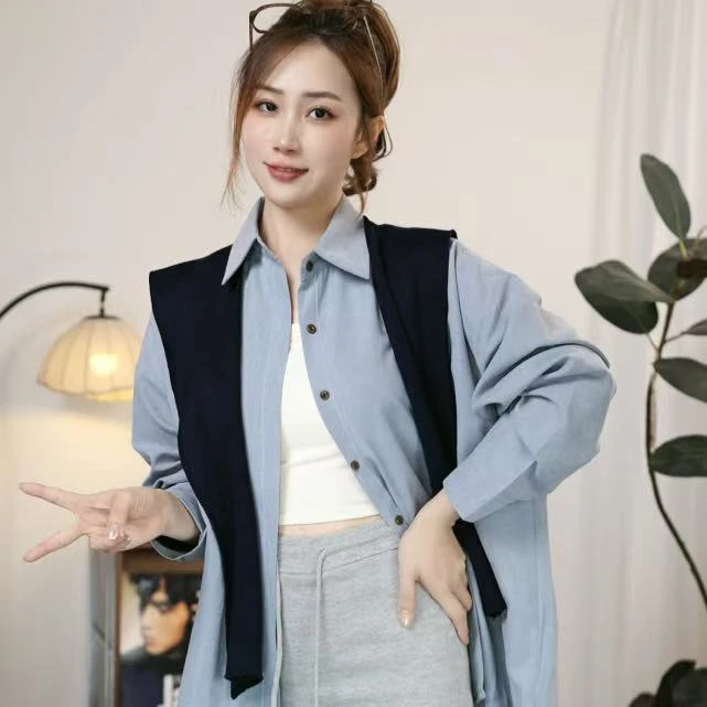 秋季衬衫女2025新款时尚洋气宽松设计感小众秋装洋气上衣外套