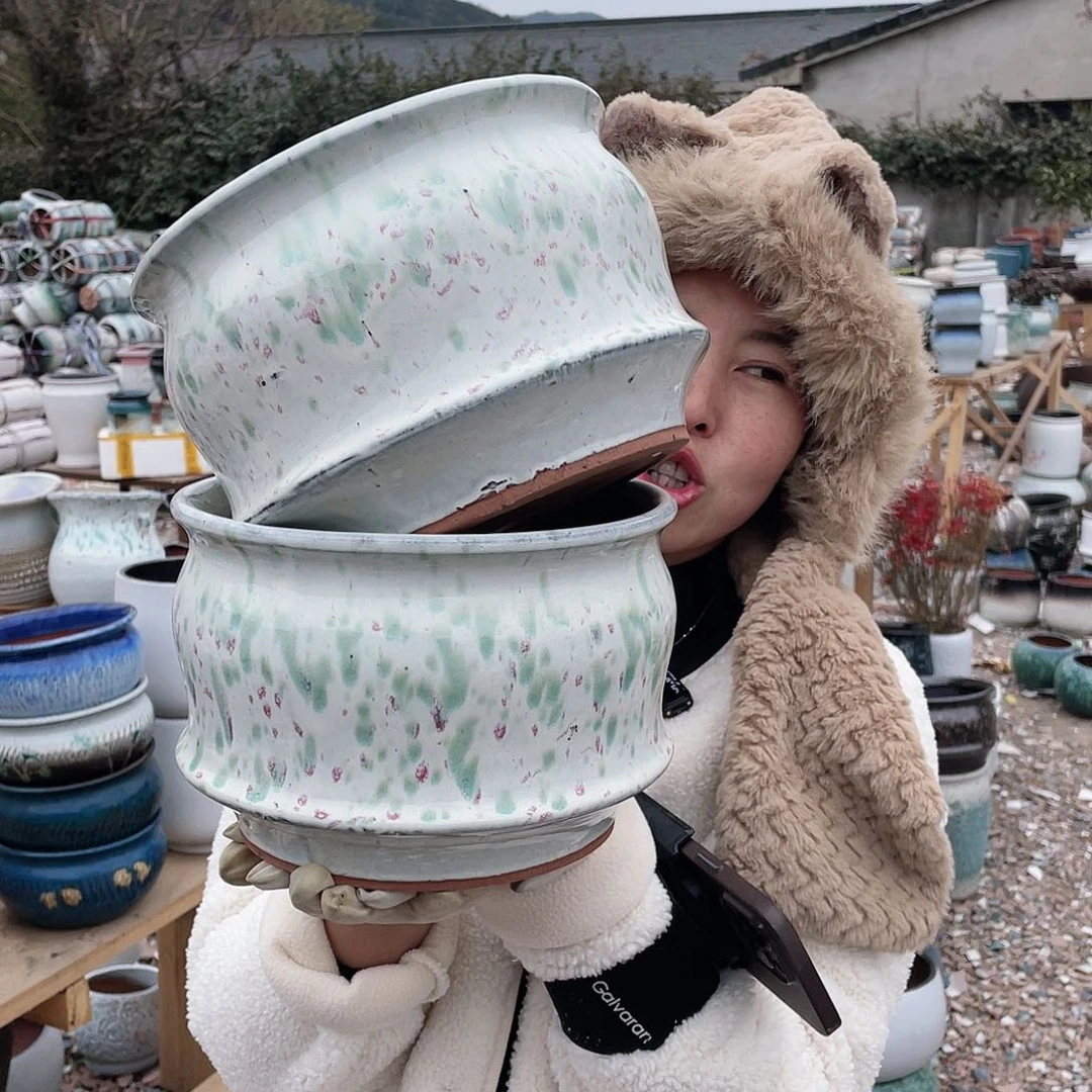 红陶王嫂花盆0125-117