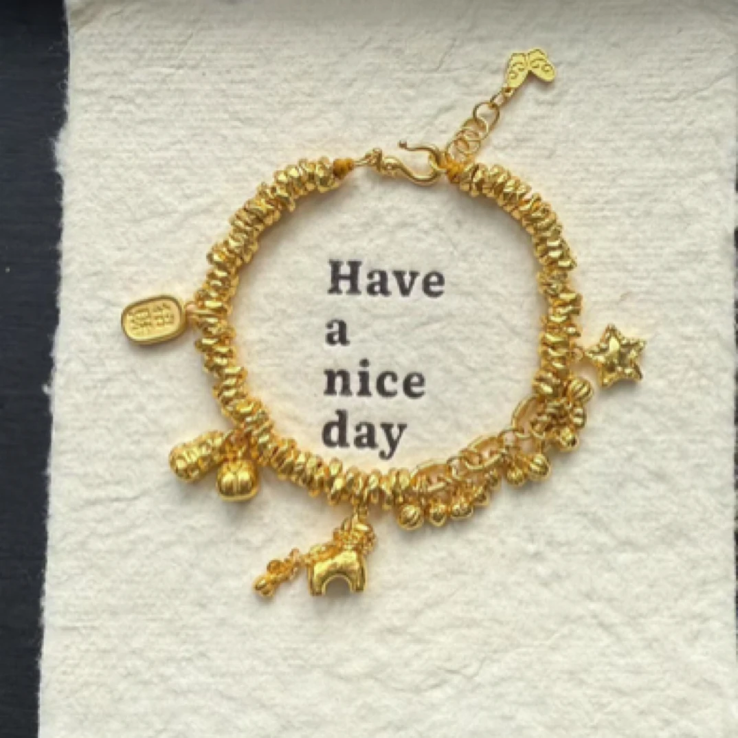 金城皇足金盘缠手链22.02克