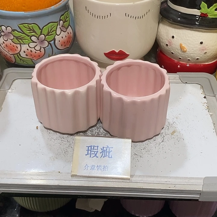 紫砂花盆多肉植物盆瑕疵有孔