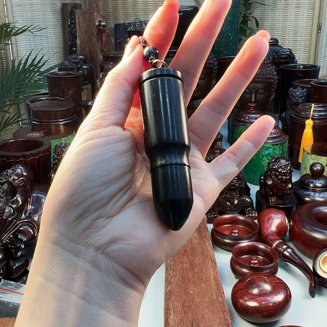 木紫光檀子弹手把件