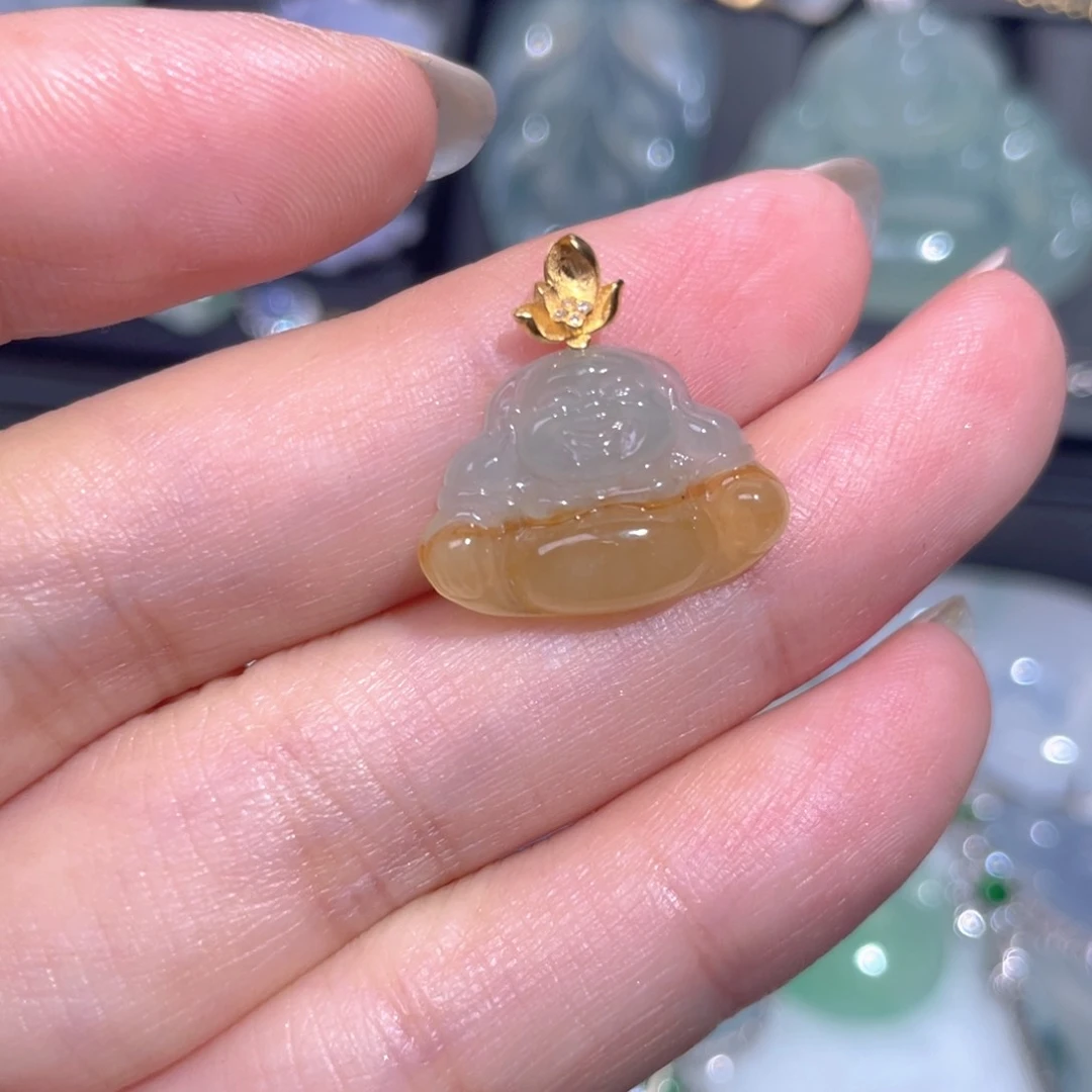 颈饰18K金镶嵌翡翠翡翠