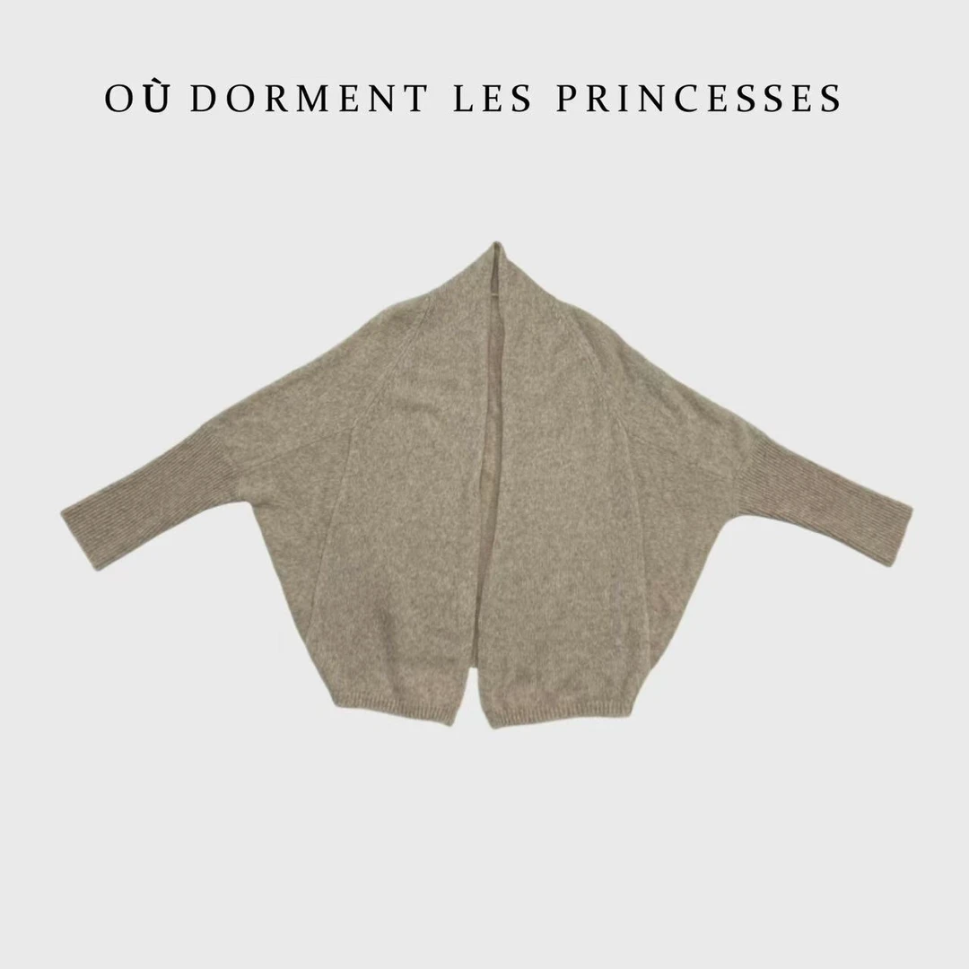 Fen姐【软玉温香】日系简约气质山羊绒蝙蝠开衫毛衣外套259933