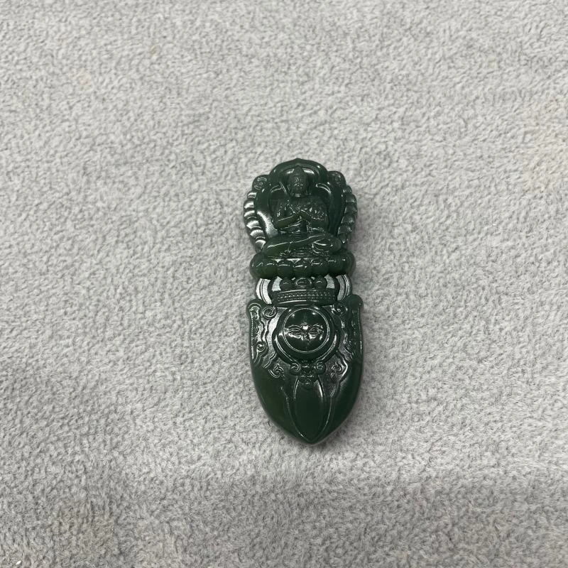 【香掌柜】和田玉塔青超特细吊坠（发一件）