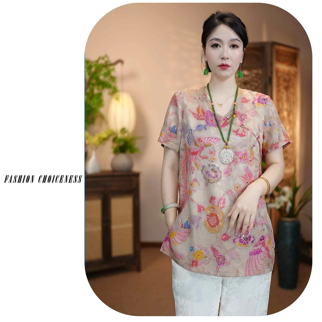 [五彩-1]新中式国风夏季新款上新洋气时尚气质显瘦上衣