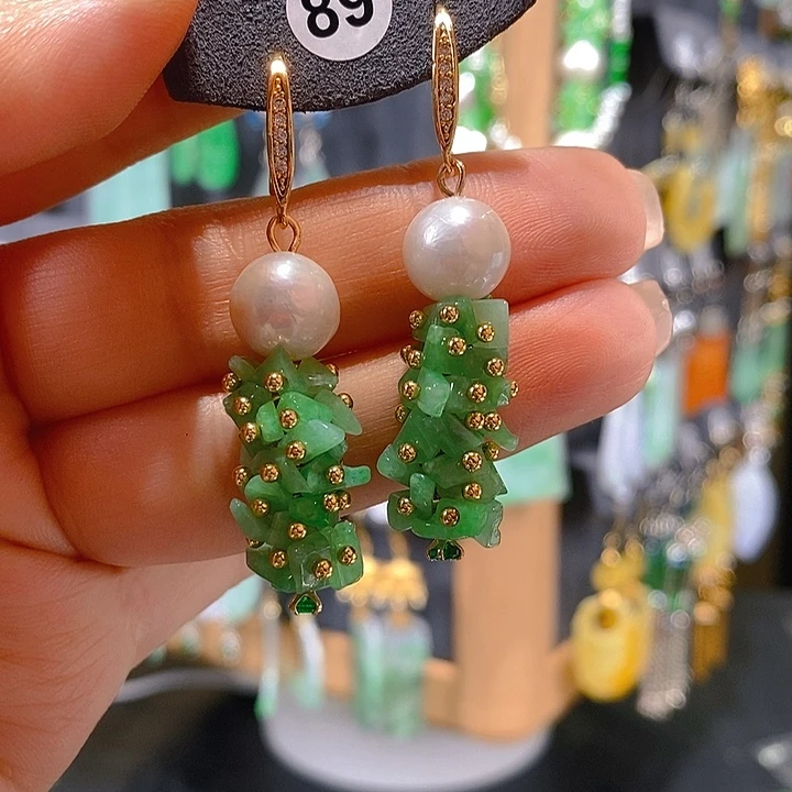 翡翠未镶嵌耳饰翡翠