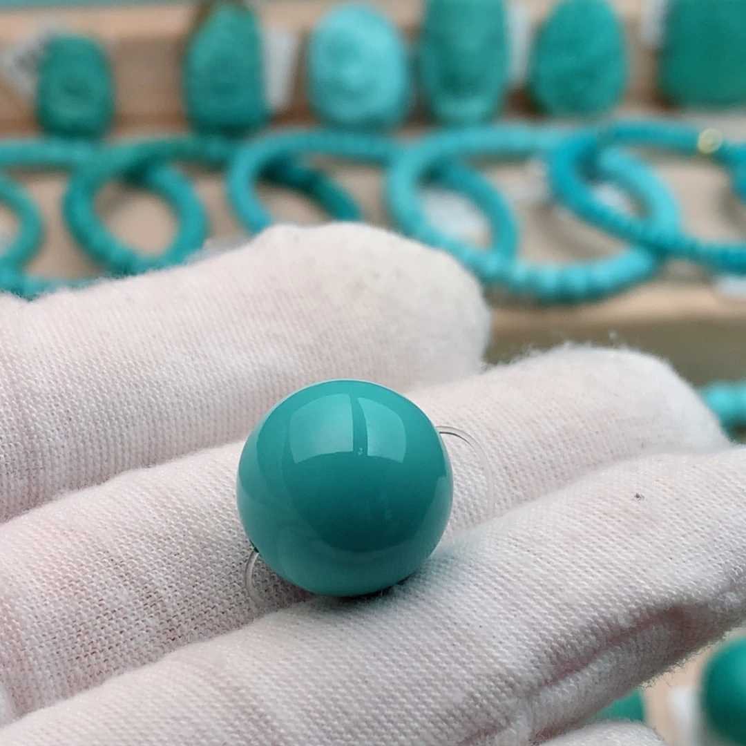 未镶嵌绿松石珠宝奇石15mm