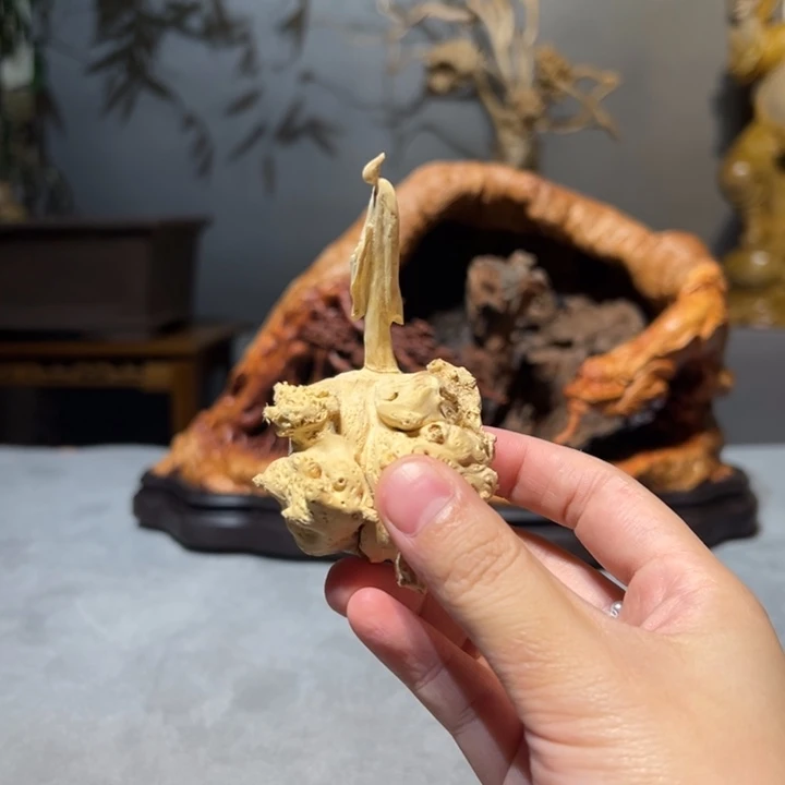 凡***墨黄杨木无像佛摆件