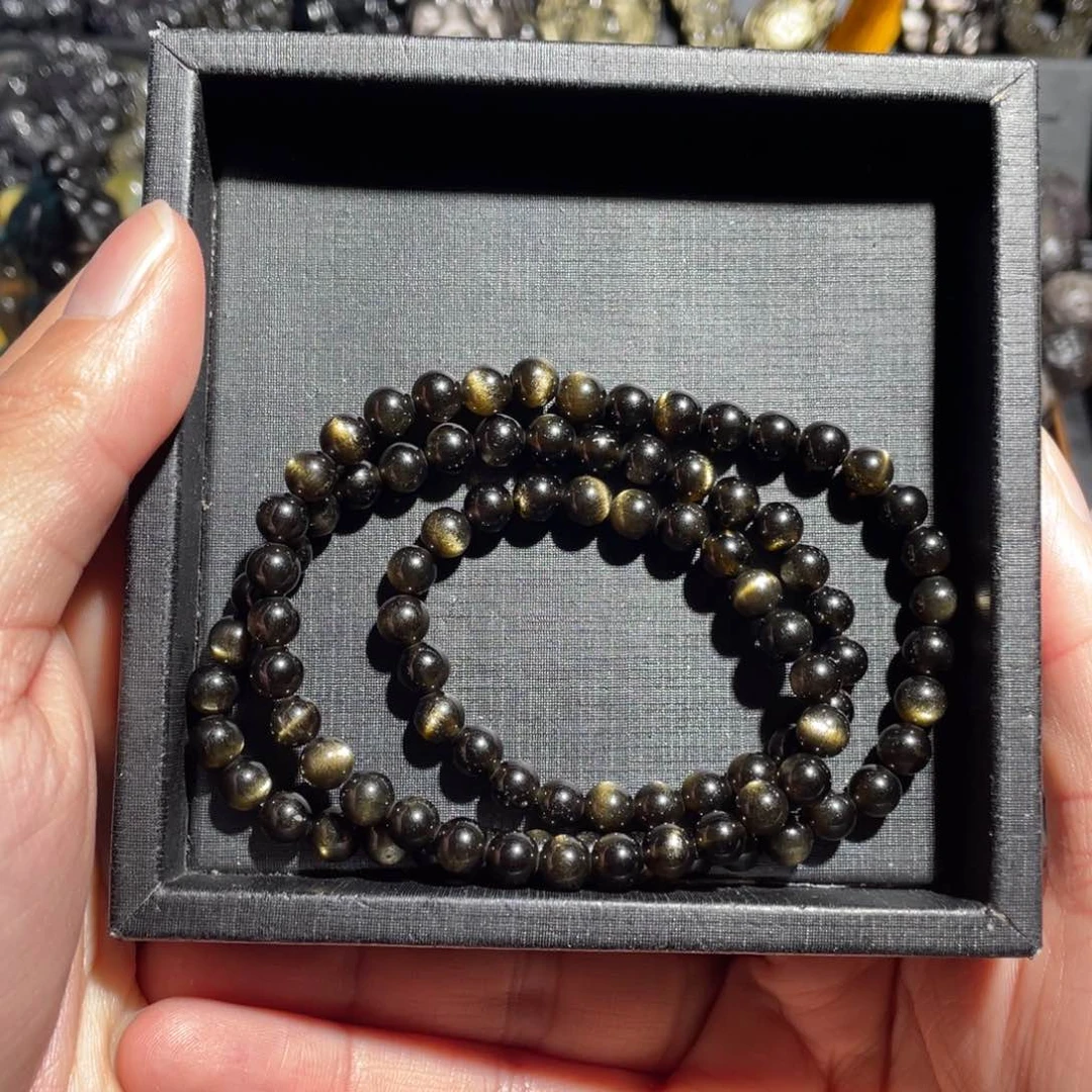 黑曜岩手链未镶嵌#****影