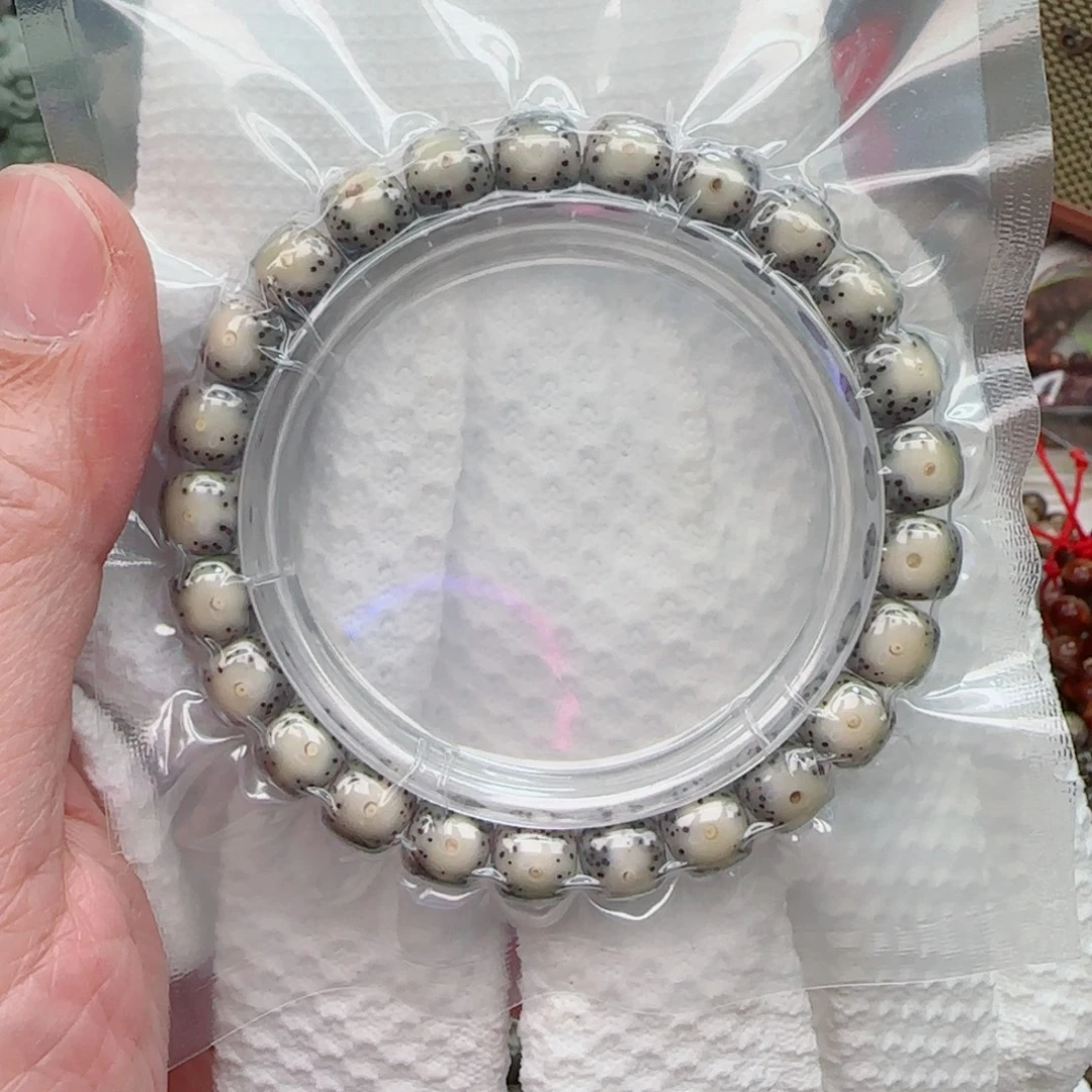 星月菩提手串骨瓷白大眼睛9*8