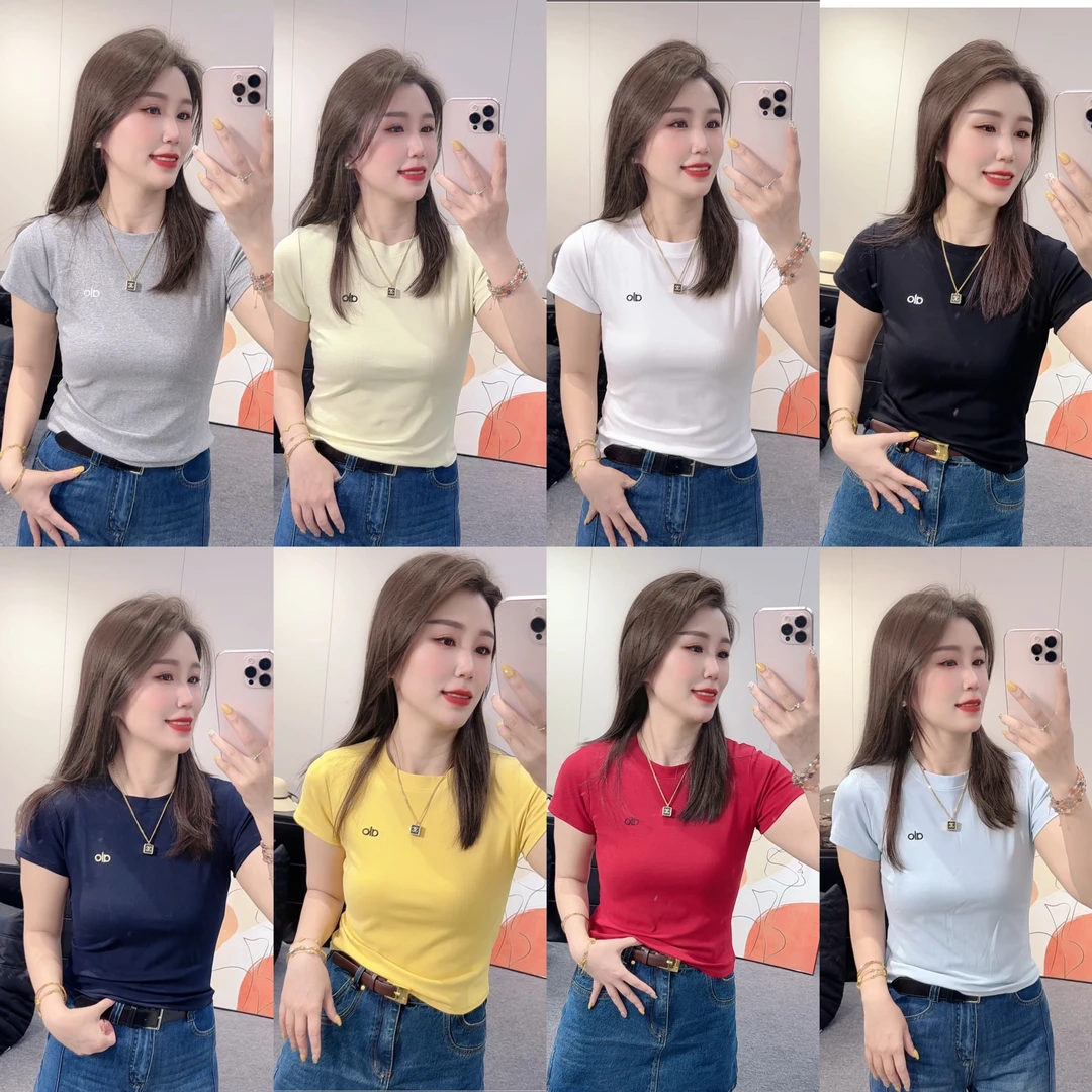 【ab字母】小圆领糖果色系短袖棉T