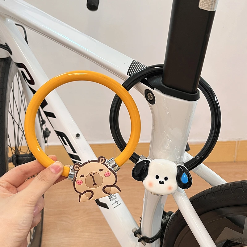自行车锁防盗钥匙锁可爱卡通帕恰狗山地车钢缆锁防偷神器618大促